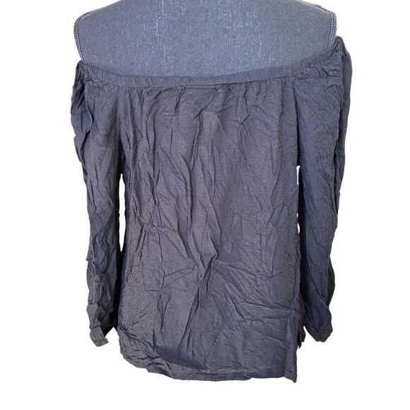 Ava & Viv Women’s Black Off the Shoulder Embroidered Dot Plus Size Blouse 1X - Picture 6 of 6